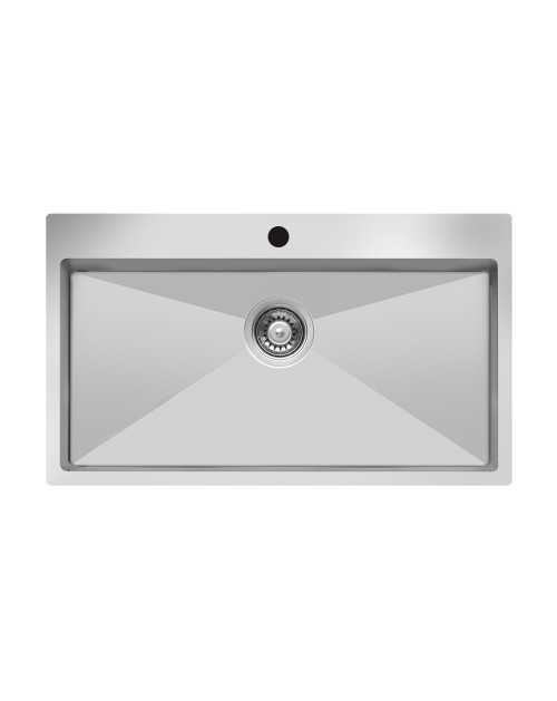 Lavello cucina incasso rettangolare monovasca 76x50.5 cm inox Samet SA3104071