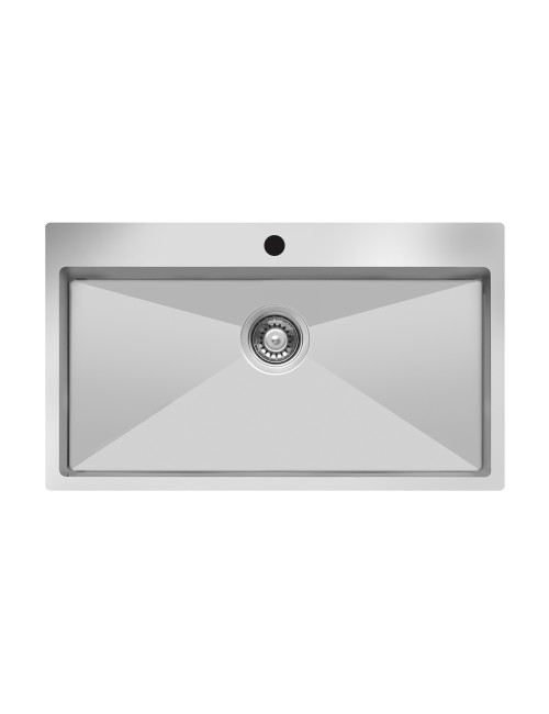 Lavello cucina incasso rettangolare monovasca 76x50.5 cm inox Samet SA3104071