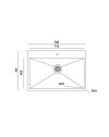 Lavello cucina incasso rettangolare monovasca 76x50.5 cm inox Samet SA3104071