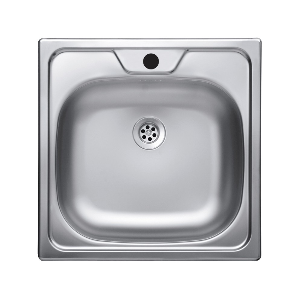 Lavello cucina incasso monostampo N244KR 1 vasca 48x48 cm. inox