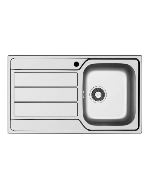 Lavello da incasso Tirreno861 in acciaio inox con vasca e gocciolatoio sinistro 86x50x18H