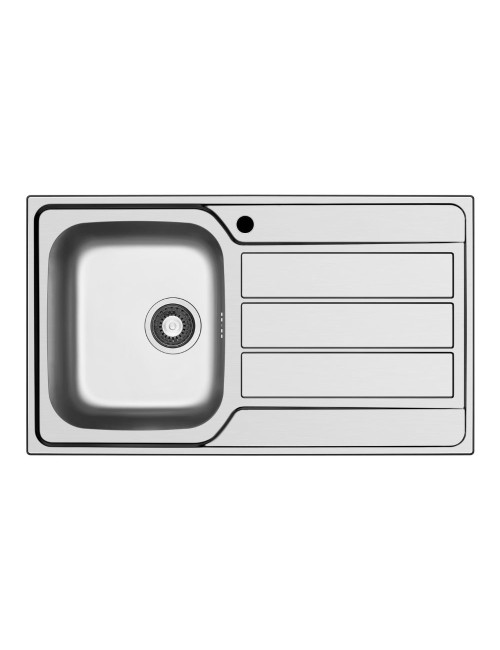 Lavello da incasso Tirreno861 in acciaio inox con vasca e gocciolatoio destro 86x50x18H