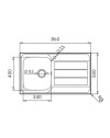 Lavello da incasso Tirreno861 in acciaio inox con vasca e gocciolatoio destro 86x50x18H