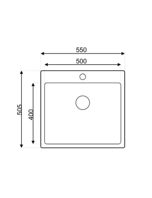 Lavello incasso monovasca 55x50.5x20H Samet SA383 inox