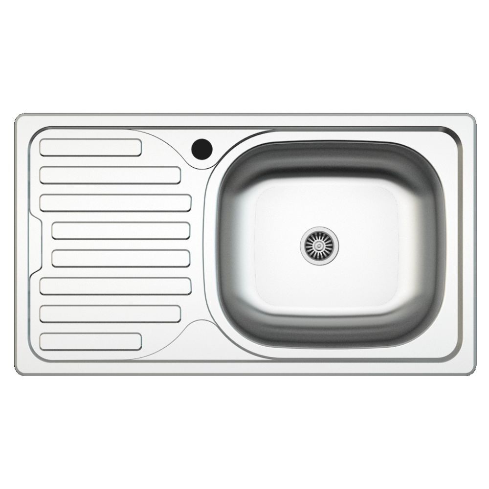 Lavello incasso cucina acciaio 76x43.5 una vasca e gocciolatoio sinistro SA07SX Samet