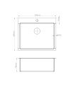 Lavello incasso monovasca 55x48x20H Samet SA3070 inox
