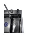 Lavello cucina da incasso una vasca 74x45x20H inox acciaio nero SA3541 con accessori