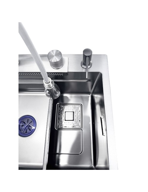 Lavello cucina da incasso una vasca 74x45x20H inox spazzolato SA3541 con accessori