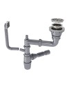Lavello cucina da incasso una vasca 74x45x20H inox spazzolato SA3541 con accessori