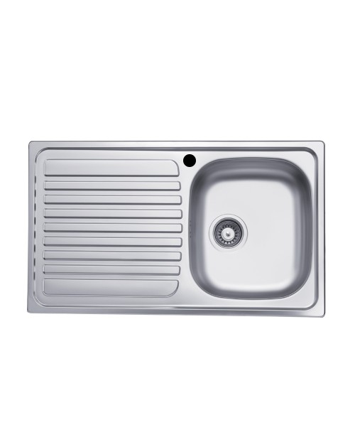 Lavello incasso cucina acciaio 86x50 cm una vasca e gocciolatoio sinistro SA278SX