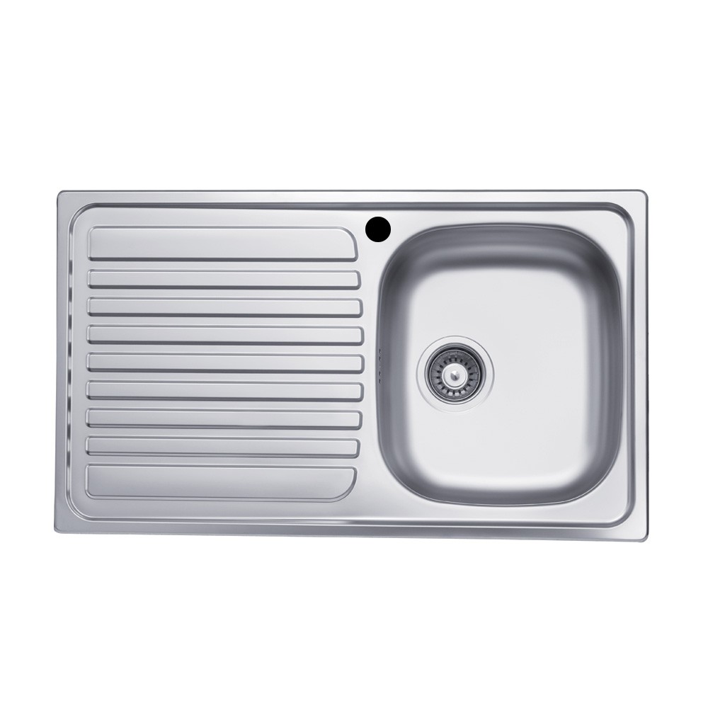 Lavello incasso cucina acciaio 86x50 cm una vasca e gocciolatoio sinistro SA278SX