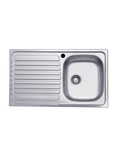 Lavello Incasso Cucina Acciaio 86x50 cm 1 Vasca e Gocciolatoio Sinistro