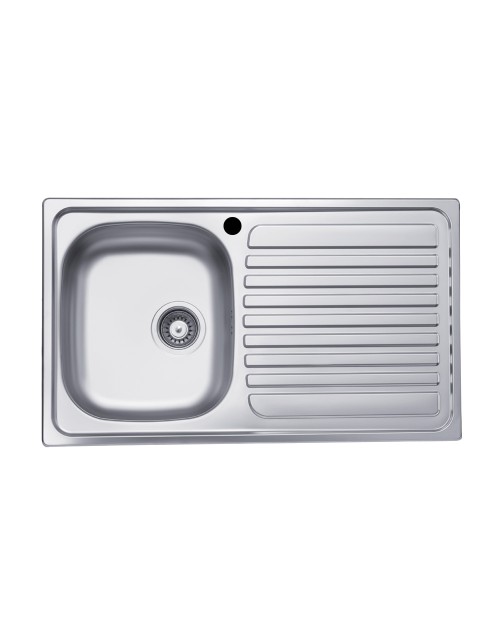 Lavello incasso cucina acciaio 86x50 cm una vasca e gocciolatoio destro SA278DX
