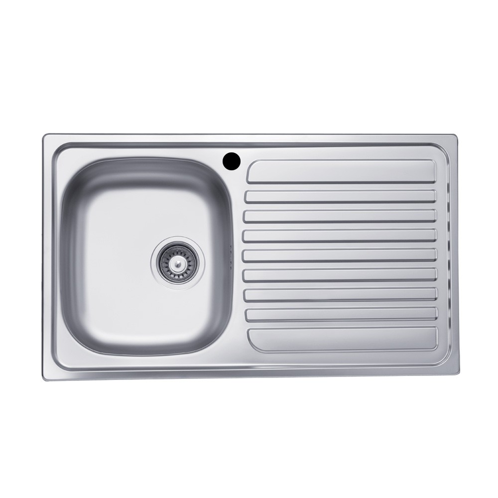 Lavello incasso cucina acciaio 86x50 cm una vasca e gocciolatoio destro SA278DX