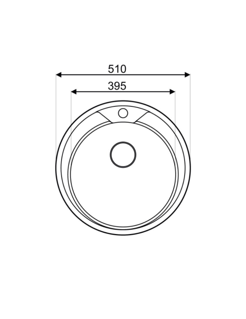 Lavello rotondo incasso per cucina SA02 inox diametro 51 cm