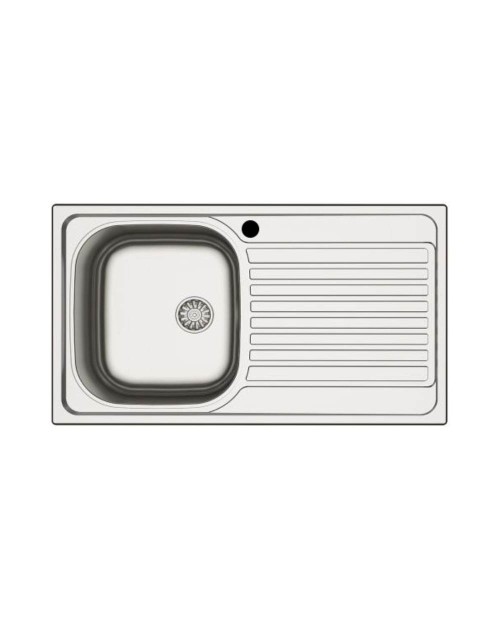 Lavello incasso cucina acciaio 86x50 cm una vasca e gocciolatoio destro MP861VDX