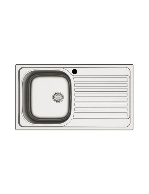 Lavello Incasso Cucina Acciaio 86x50 cm 1 Vasca e Gocciolatoio DX