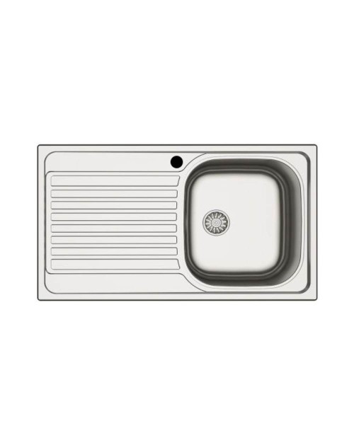 Lavello incasso cucina acciaio 86x50 cm una vasca e gocciolatoio sinistro MP861VSX