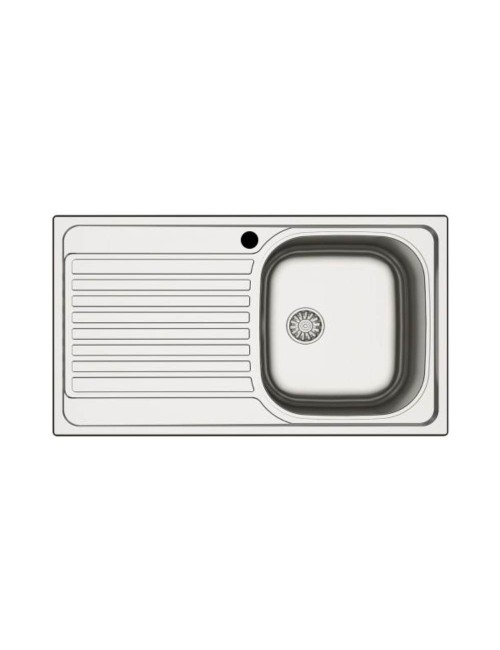 Lavello Incasso Cucina Acciaio 86x50 cm 1 Vasca e Gocciolatoio SX