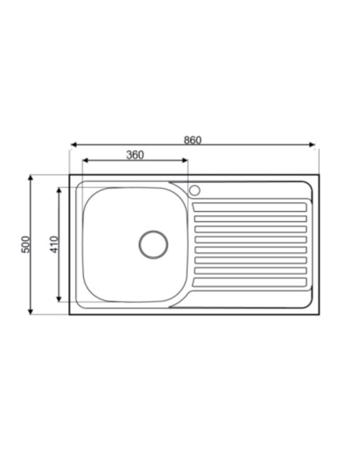 Lavello Incasso Cucina Acciaio 86x50 cm 1 Vasca e Gocciolatoio SX