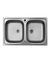 Lavello incasso cucina acciaio 79x50 cm due vasche Classic 170