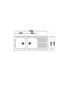 Lavello incasso cucina acciaio 116x50 cm due vasche e gocciolatoio destro MP1162DX