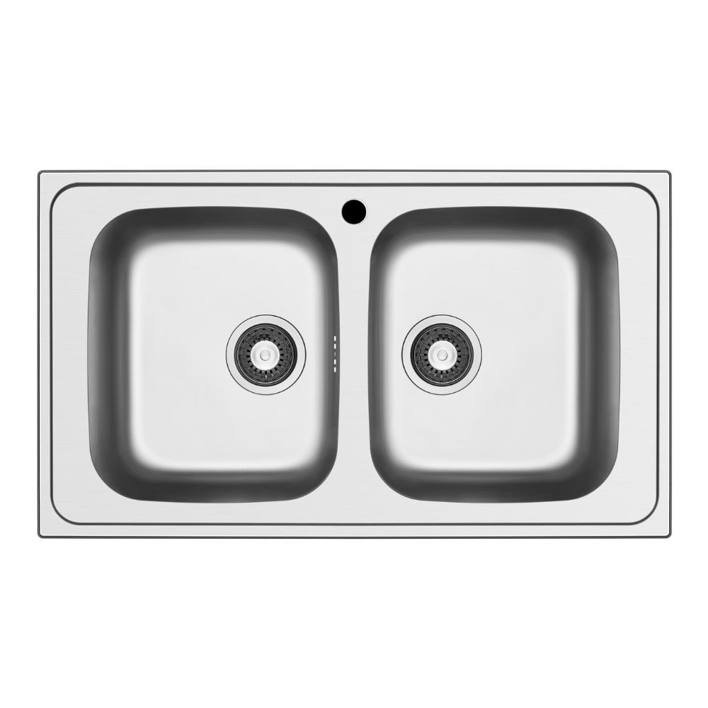 Lavello da incasso Tirreno862 in acciaio inox con doppia vasca 86x50x18H