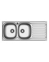 Lavello da incasso Adriatico116 monostampo 2 vasche e gocciolatoio destro inox