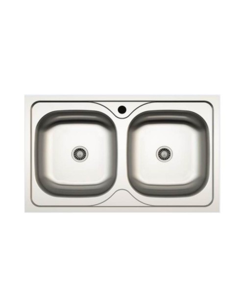 Lavello incasso cucina acciaio 86x50 due vasche MP862V