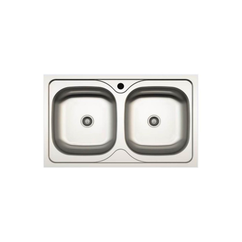 Lavello incasso cucina acciaio 86x50 due vasche MP862V