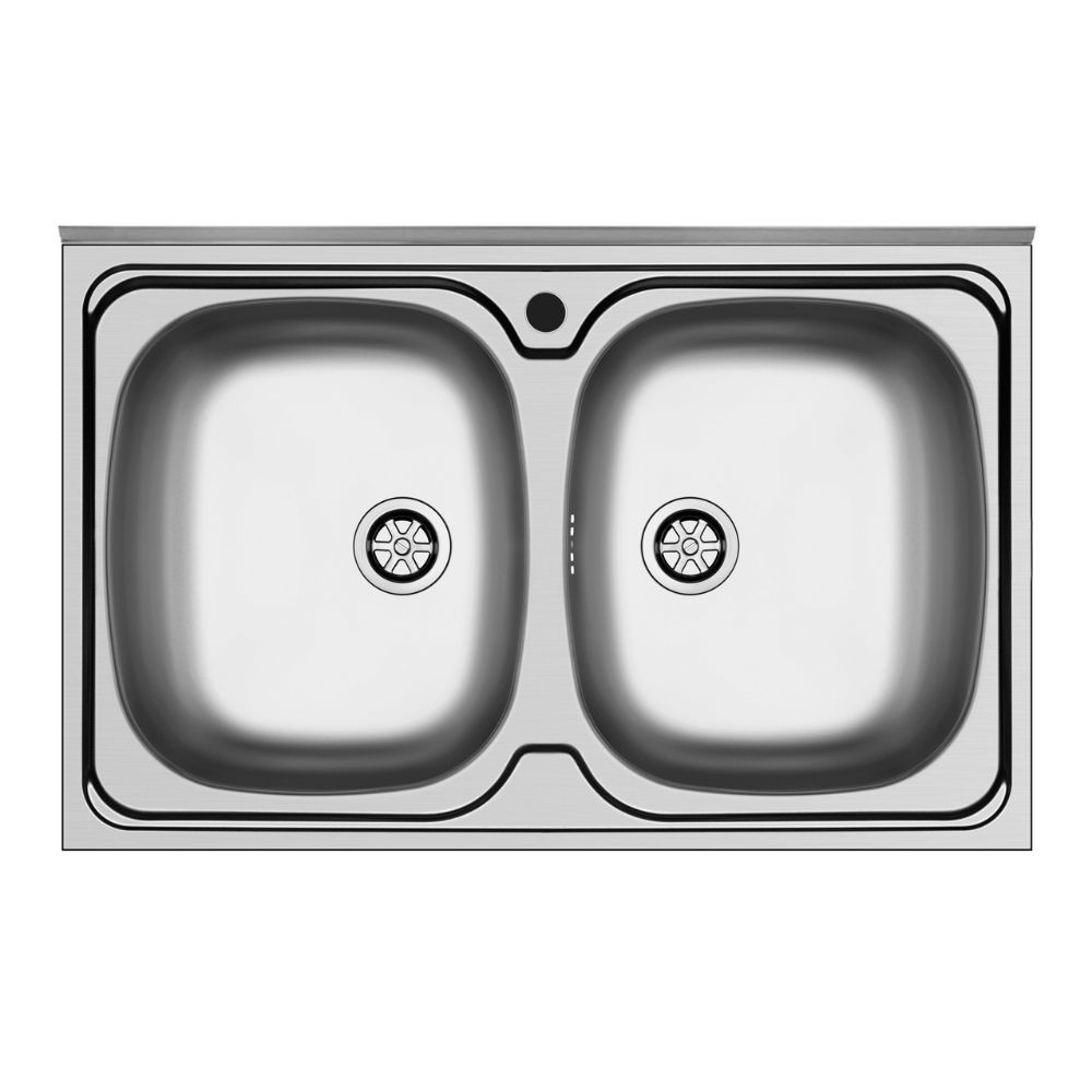 Lavello da appoggio Mediterraneo802 2 vasche con alzatina inox