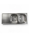 Lavello cucina acciaio appoggio 120x50 cm doppia vasca e gocciolatoio sinistro SA127SX