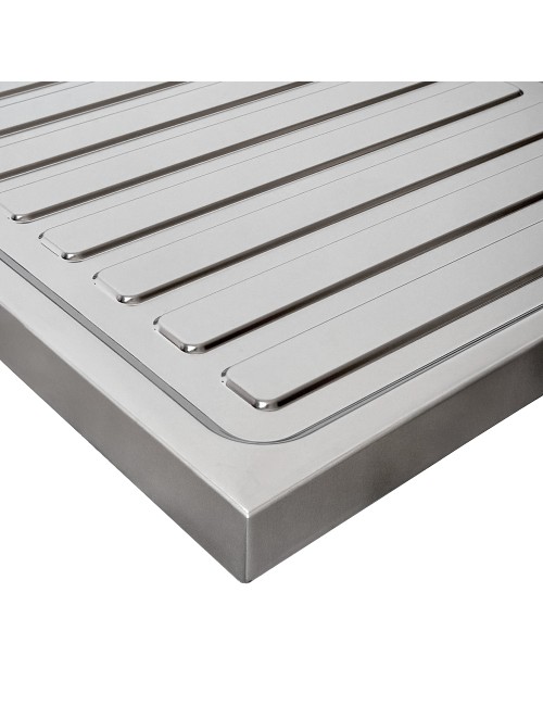 Lavello cucina acciaio appoggio 120x50 cm doppia vasca e gocciolatoio sinistro SA127SX