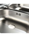 Lavello cucina acciaio appoggio 120x50 cm doppia vasca e gocciolatoio sinistro SA127SX
