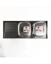 Lavello cucina acciaio appoggio 120x50 cm doppia vasca e gocciolatoio sinistro SA127SX