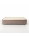 Letto Matrimoniale Sommier 180x200 con Contenitore in Tessuto Tortora – Design Essenziale e Salvaspazio