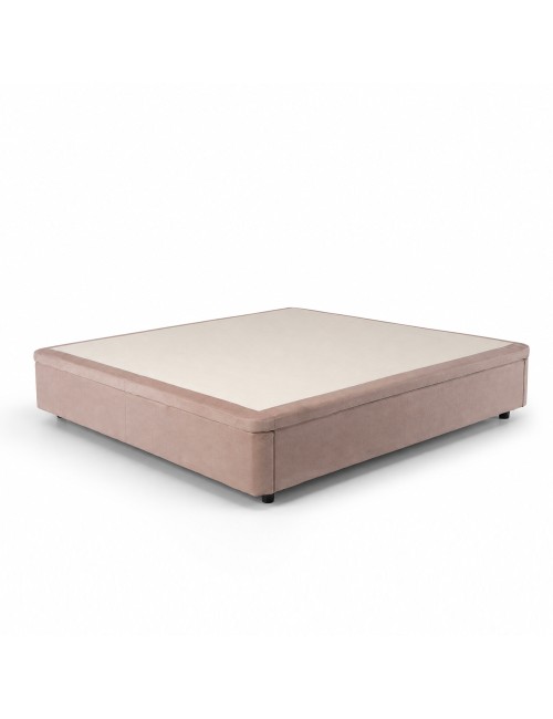Letto Matrimoniale Sommier 180x200 con Contenitore in Tessuto Tortora – Design Essenziale e Salvaspazio