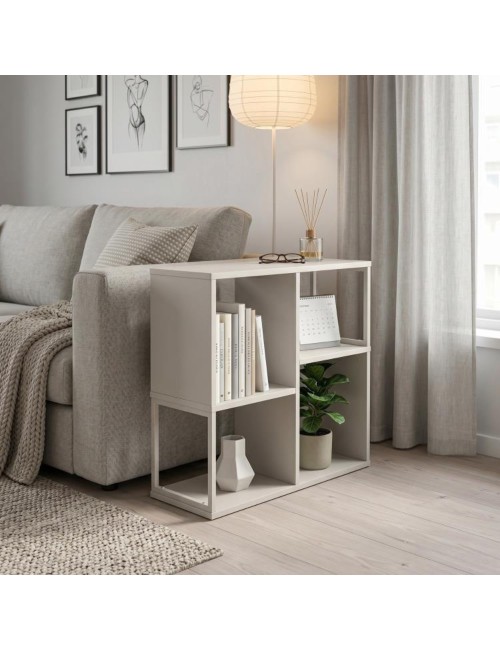 Libreria Mini Bolton 4 Vani Cashmere 62x22x62H – Versatile per Soggiorno e Salotto