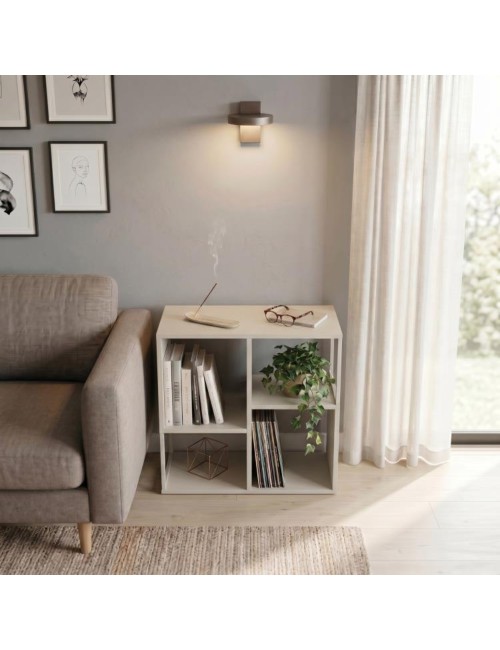 Libreria Mini Bolton 4 Vani Cashmere 62x22x62H – Versatile per Soggiorno e Salotto