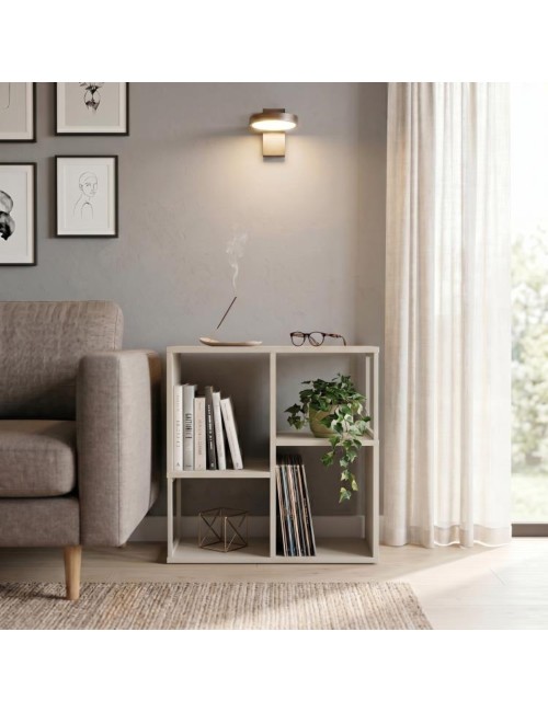 Libreria Mini Bolton 4 Vani Cashmere 62x22x62H – Versatile per Soggiorno e Salotto