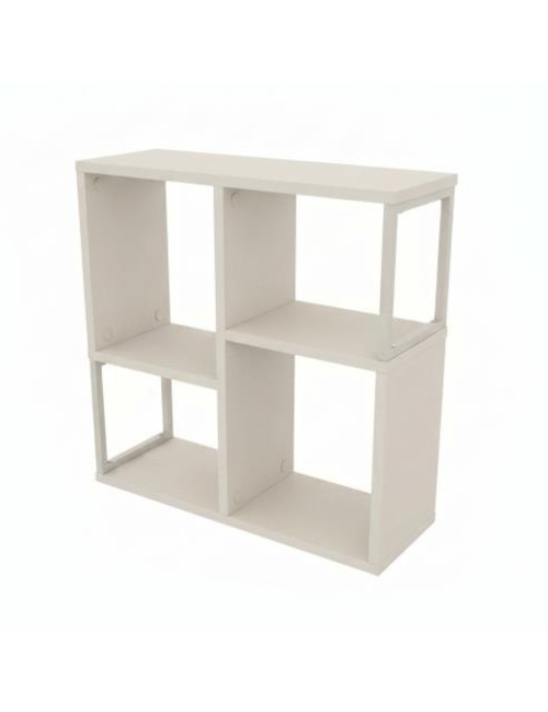 Libreria Mini Bolton 4 Vani Cashmere 62x22x62H – Versatile per Soggiorno e Salotto
