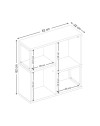 Libreria Mini Bolton 4 Vani Cashmere 62x22x62H – Versatile per Soggiorno e Salotto