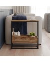 Tavolino da Salotto Lido Rovere Deep Oud con Struttura in Metallo Nero