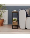 Tavolino da Salotto Lido Rovere Deep Oud con Struttura in Metallo Nero