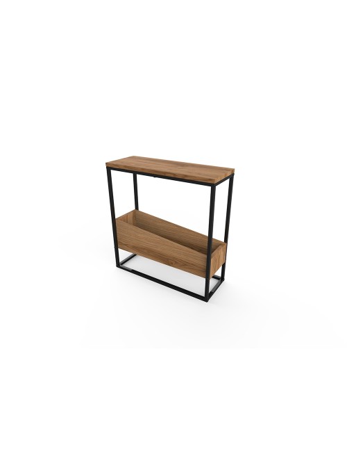 Tavolino da Salotto Lido Rovere Deep Oud con Struttura in Metallo Nero