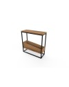 Tavolino da Salotto Lido Rovere Deep Oud con Struttura in Metallo Nero