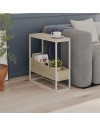 Tavolino da Salotto Lido effetto travertino con Struttura in Metallo Beige
