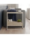Tavolino da Salotto Lido effetto travertino con Struttura in Metallo Beige