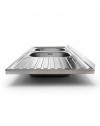 Lavello cucina acciaio appoggio 120x50 cm doppia vasca e gocciolatoio destro SA127DX