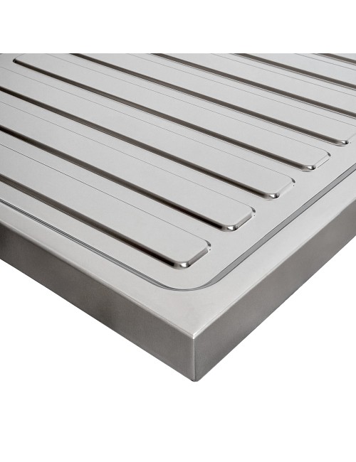 Lavello cucina acciaio appoggio 120x50 cm doppia vasca e gocciolatoio destro SA127DX